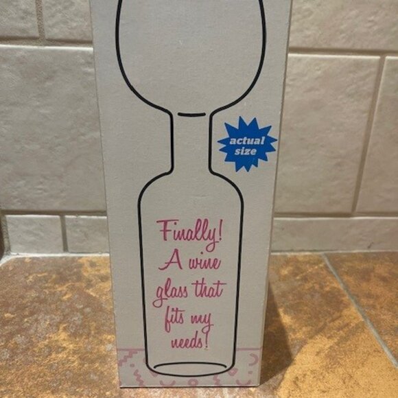 BIG MOUTH INC The Original Wine Bottle Glass HOLDS A FULL BOTLE 750mL 12.5" Tall - Picture 2 of 4